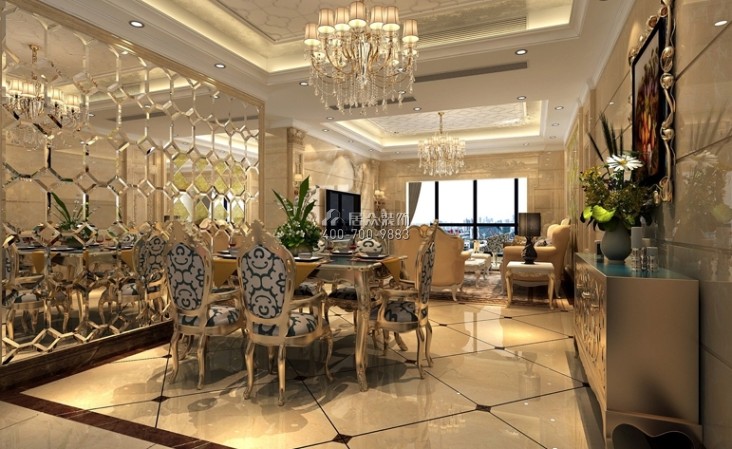 东海湾太古广场一期130平方米欧式风格平层户型客厅装修效果图