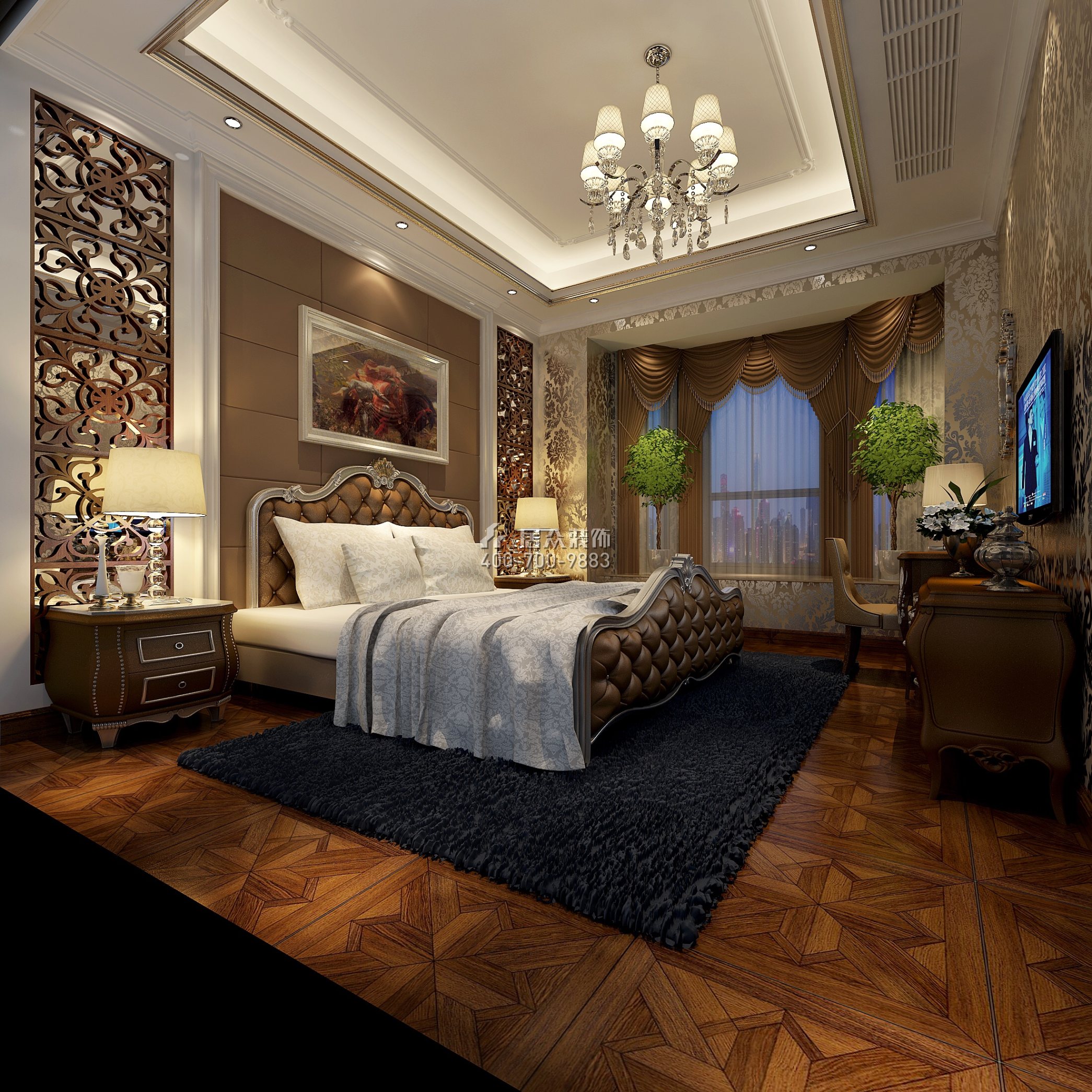元邦山清水秀268平方米欧式风格别墅户型卧室装修效果图