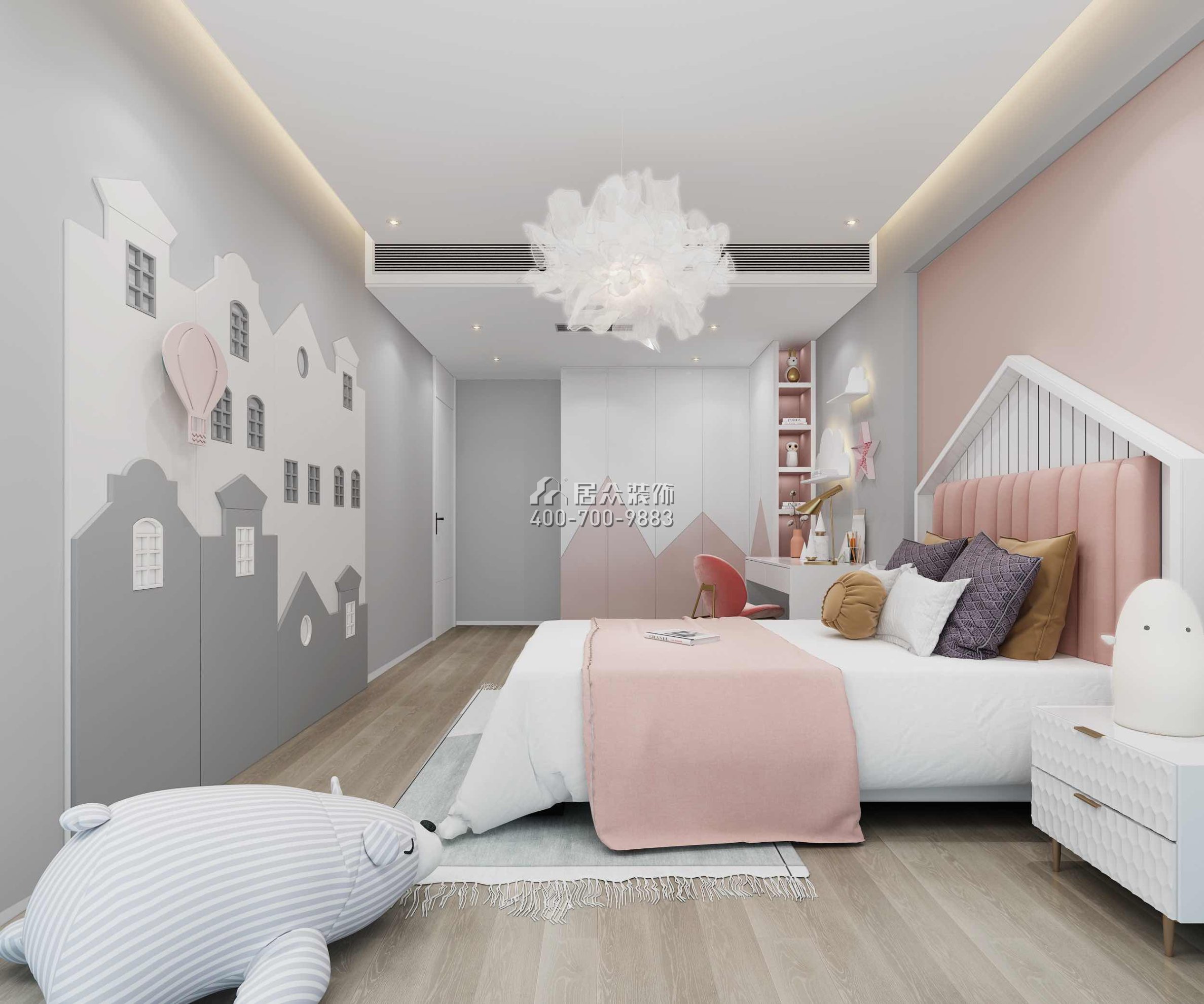 中兴发展700平方米现代简约风格别墅户型卧室装修效果图