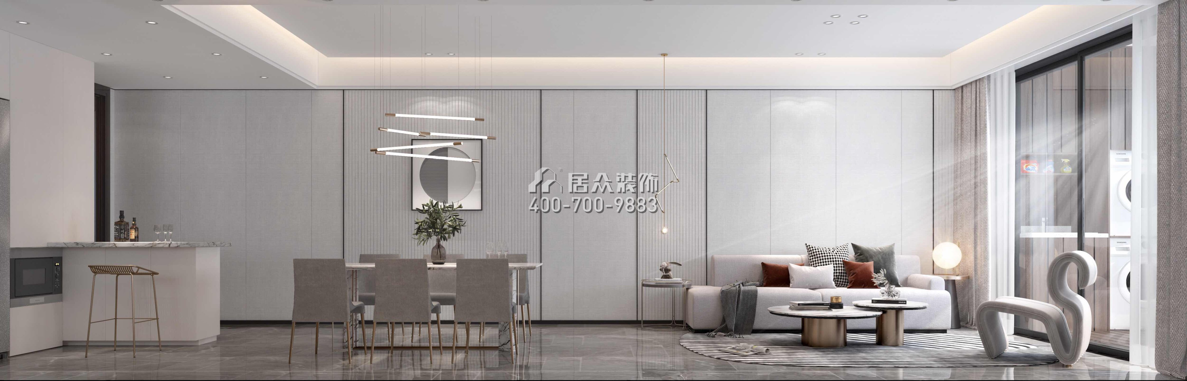 天鹅堡三期122平方米现代简约风格平层户型客厅装修效果图