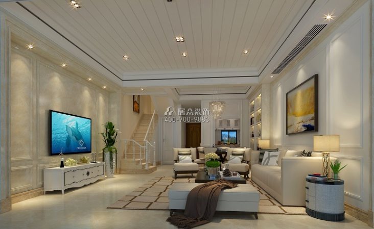 连州碧桂园170平方米欧式风格别墅户型客厅装修效果图