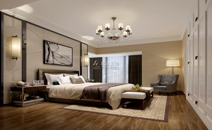海湾花园143平方米现代简约风格平层户型卧室装修效果图