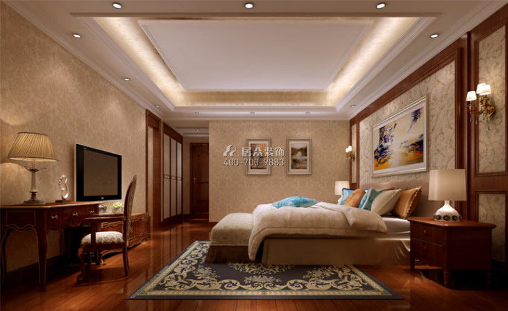 中锴华章225平方米欧式风格平层户型卧室装修效果图
