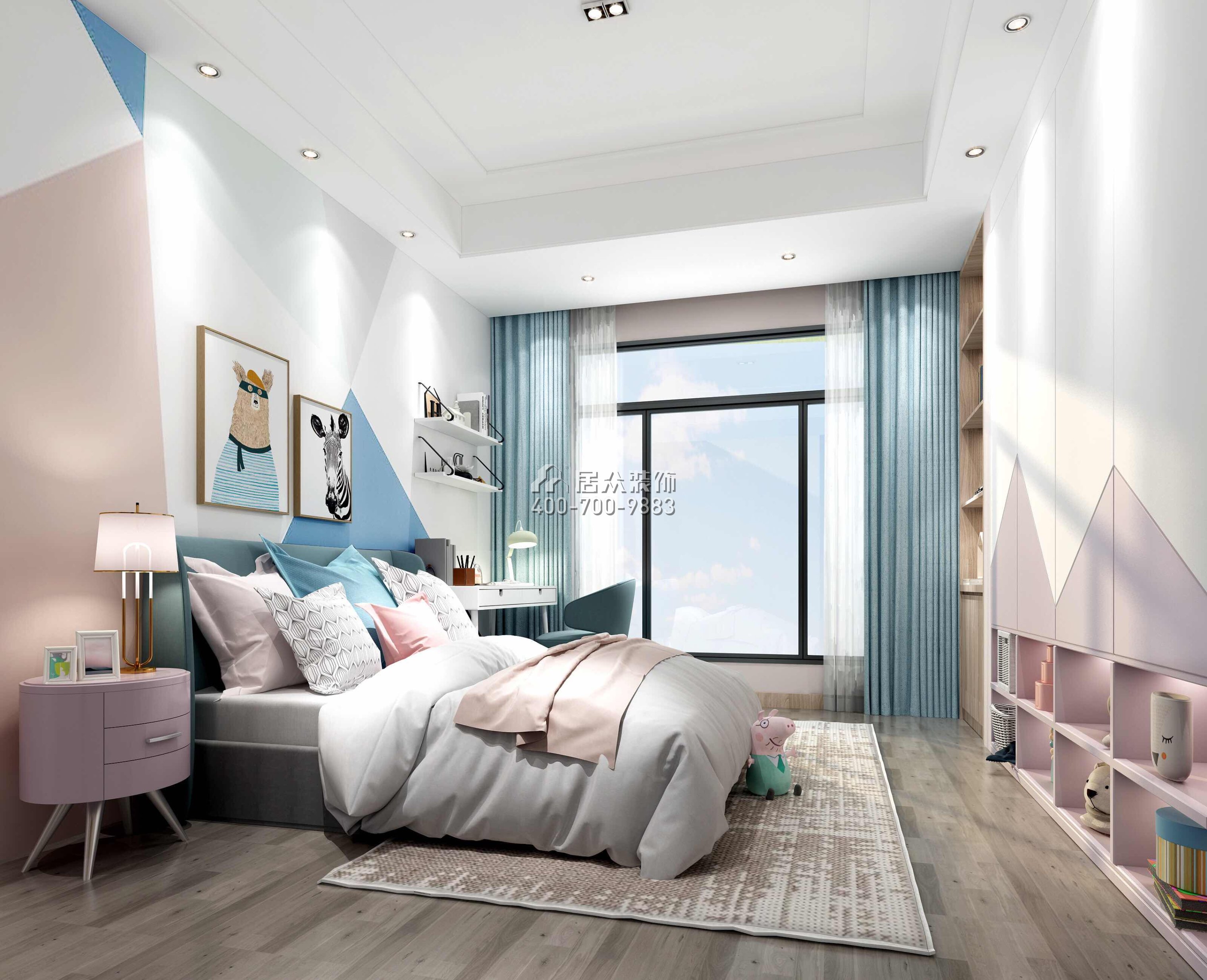 丰泰观山420平方米现代简约风格别墅户型卧室装修效果图
