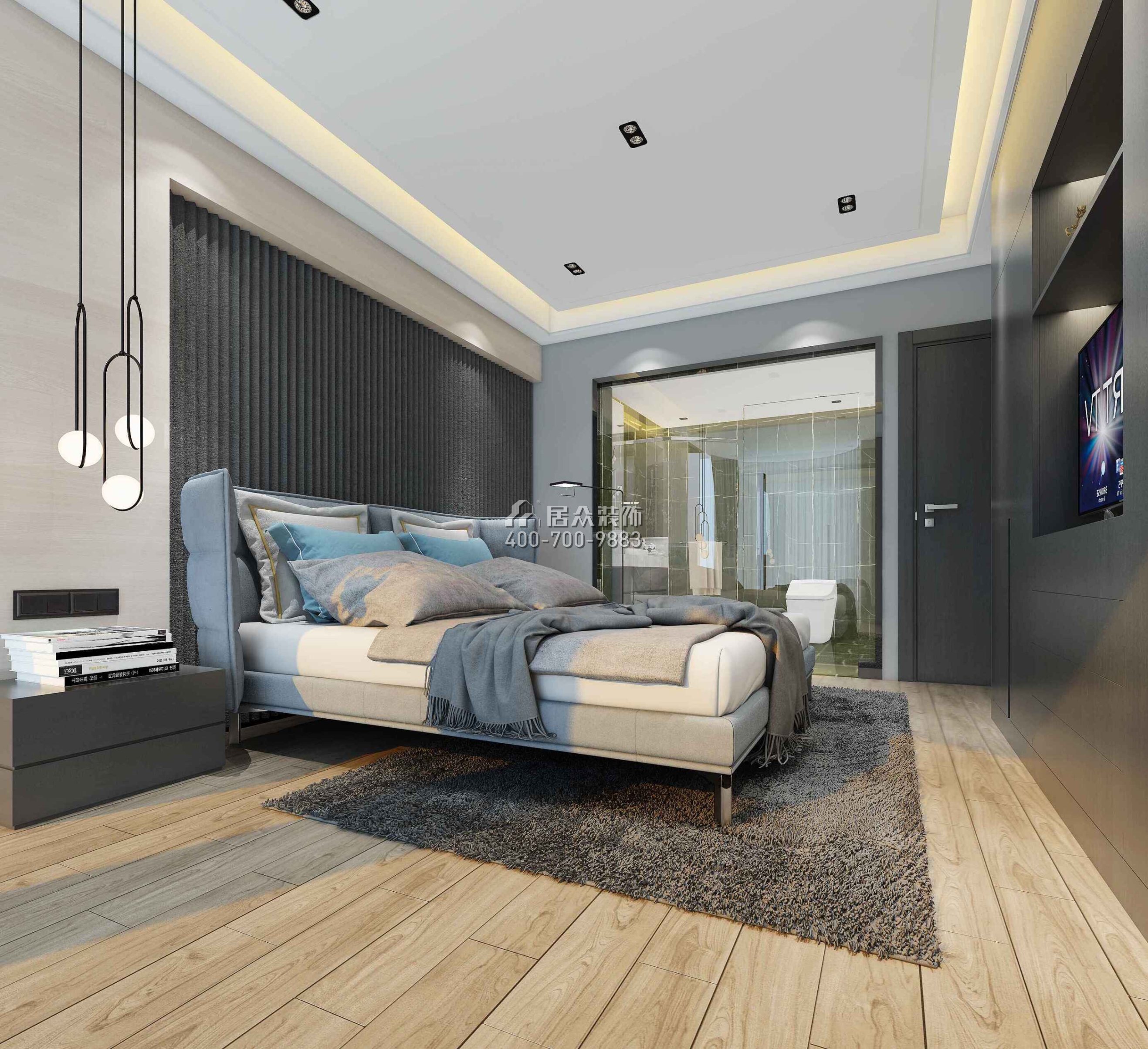 合生·滨海城160平方米现代简约风格平层户型卧室（中国）科技有限公司官网效果图
