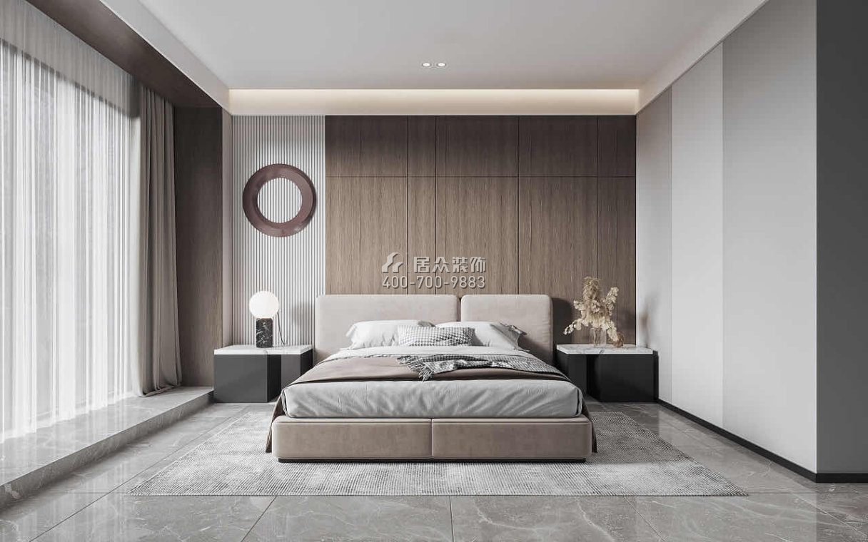 雍华府320平方米现代简约风格复式户型卧室装修效果图