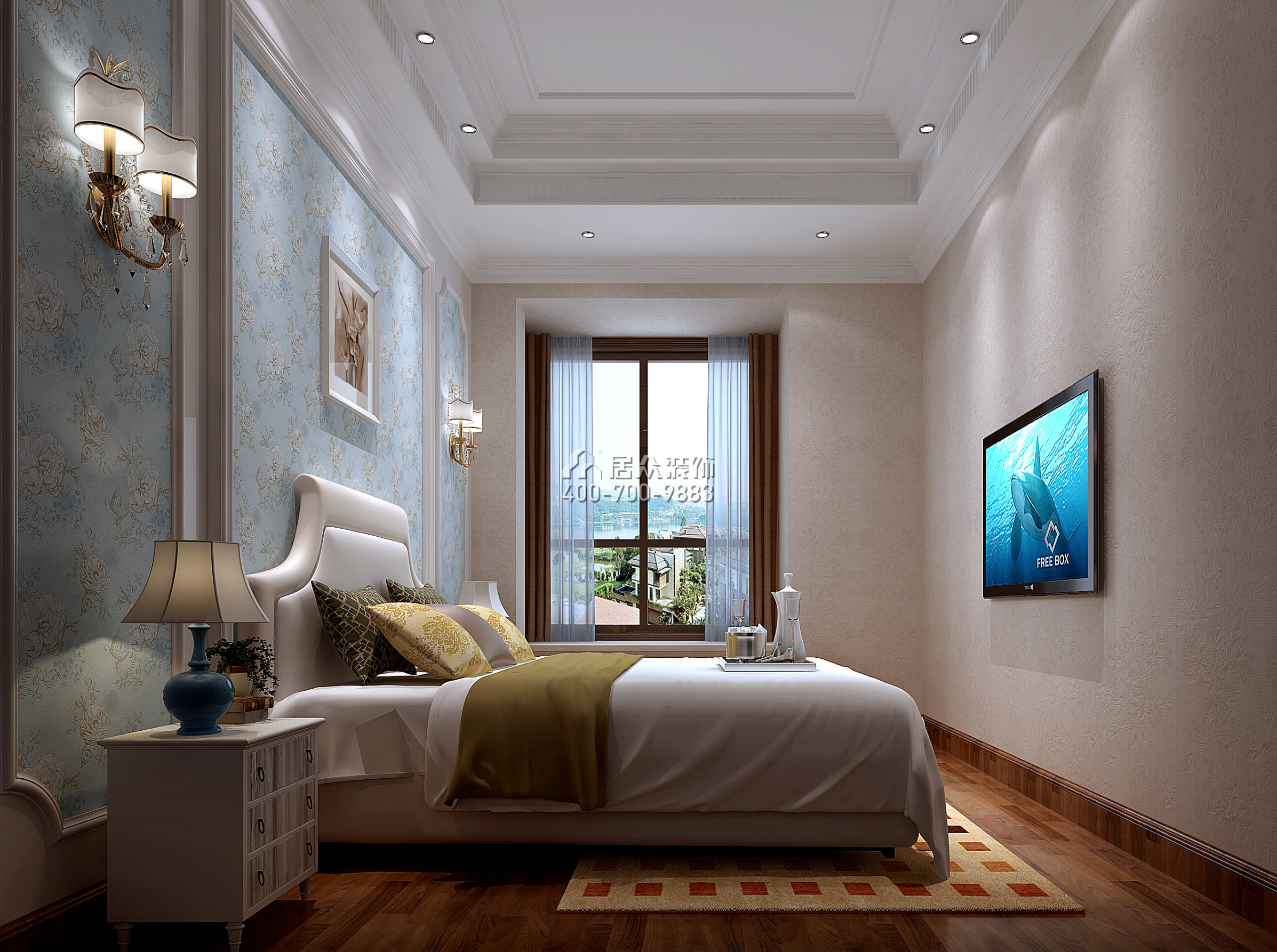东湖花园140平方米新古典风格平层户型卧室装修效果图