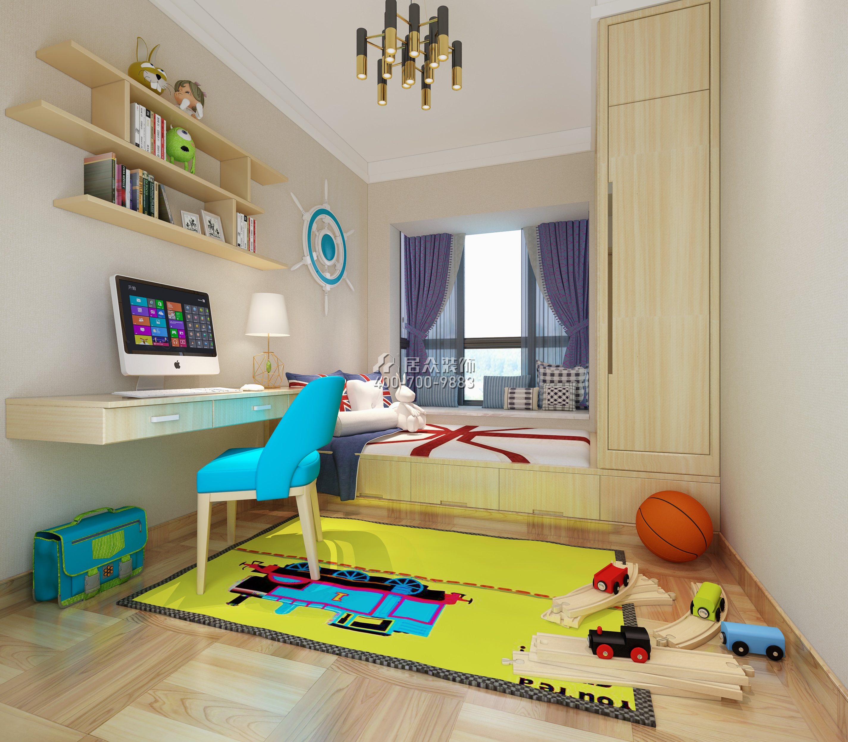 金域中央250平方米北歐風格復式戶型兒童房裝修效果圖