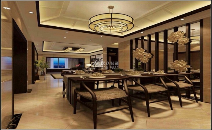 碧桂園清泉城125平方米中式風格平層戶型餐廳裝修效果圖