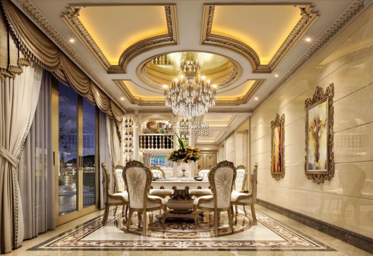 海逸豪庭御峰399平方米欧式风格别墅户型餐厅装修效果图