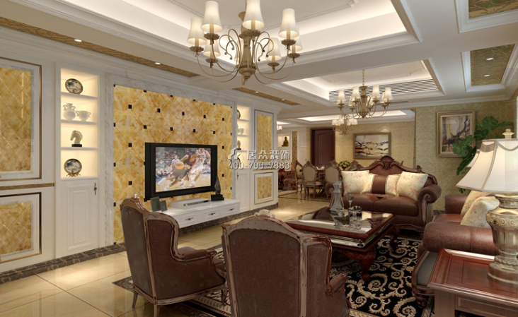 颐和山庄220平方米欧式风格平层户型客厅装修效果图