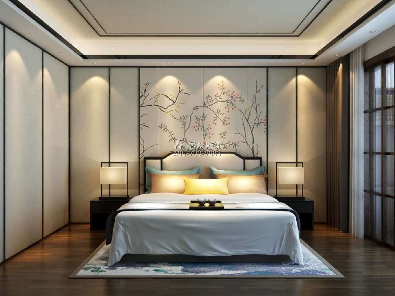 德景园650平方米中式风格别墅户型卧室装修效果图