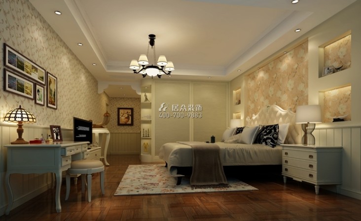 綠景香頌180平方米美式風格平層戶型臥室裝修效果圖