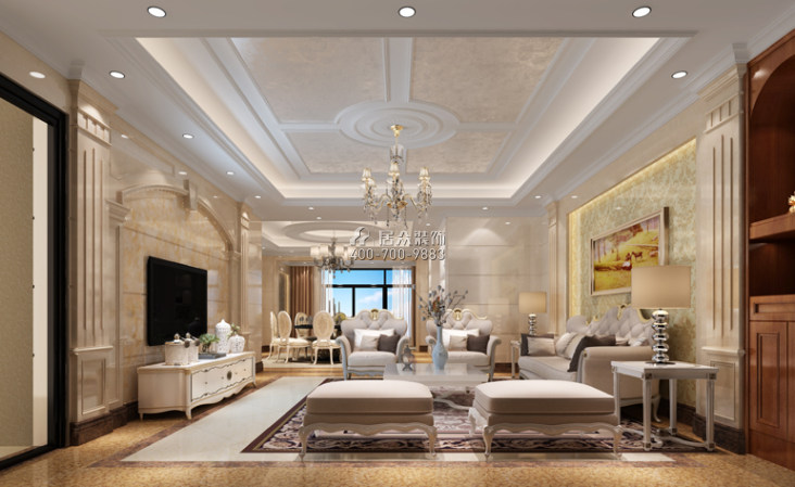 半岛1号200平方米欧式风格平层户型客厅装修效果图