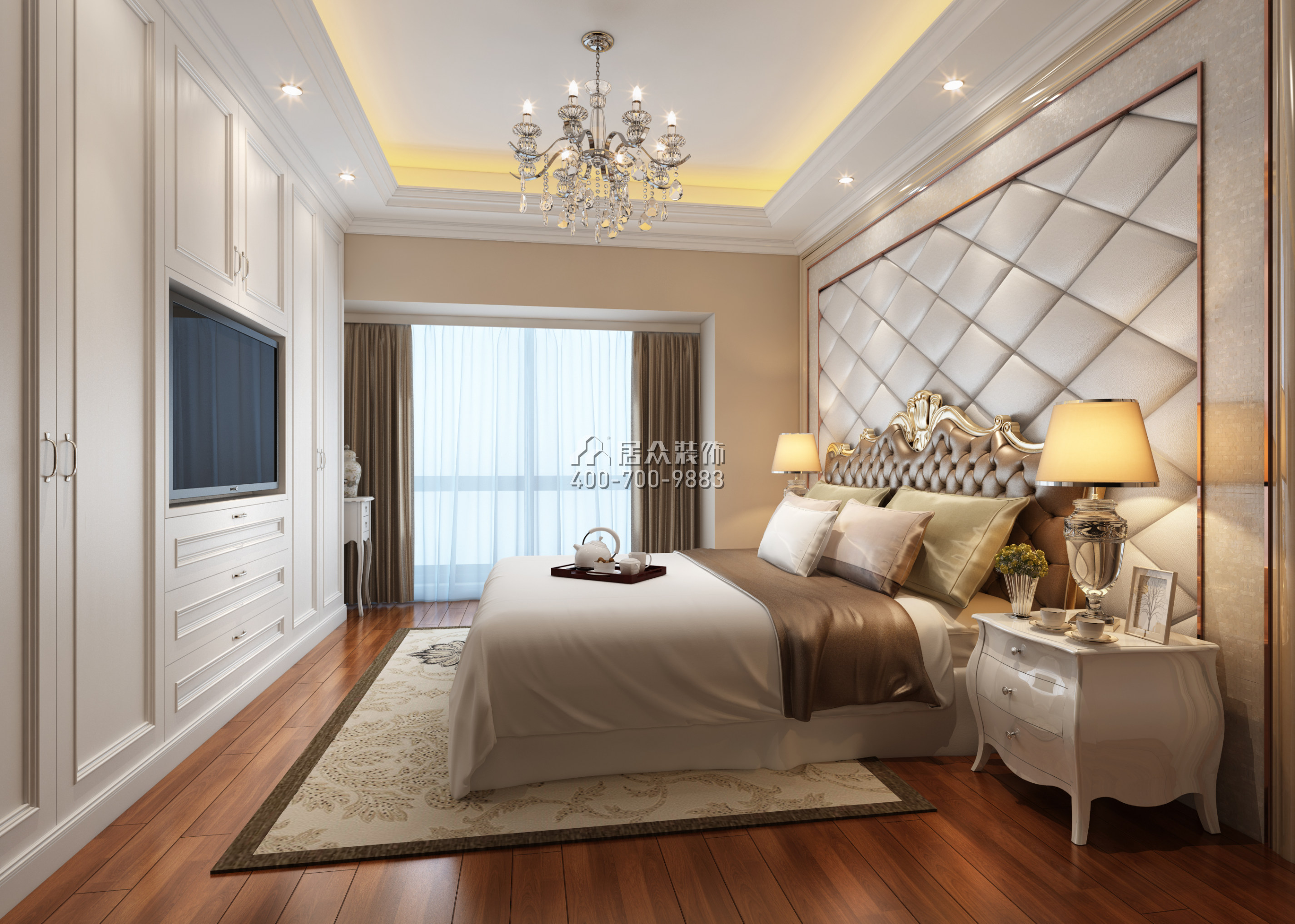 山语清晖一期180平方米欧式风格平层户型卧室装修效果图