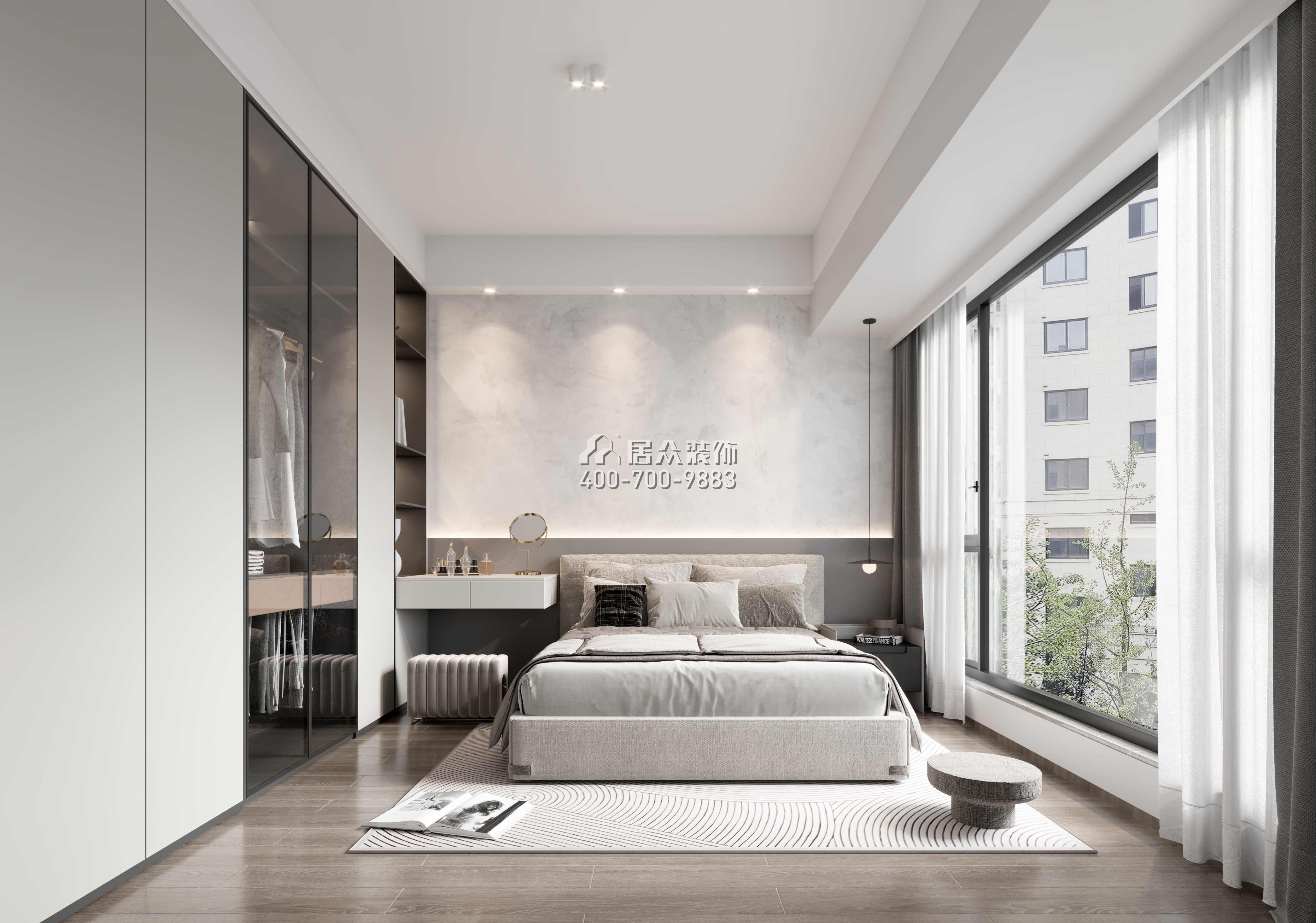 龍光玖譽府90平方米現代簡約風格平層戶型臥室裝修效果圖