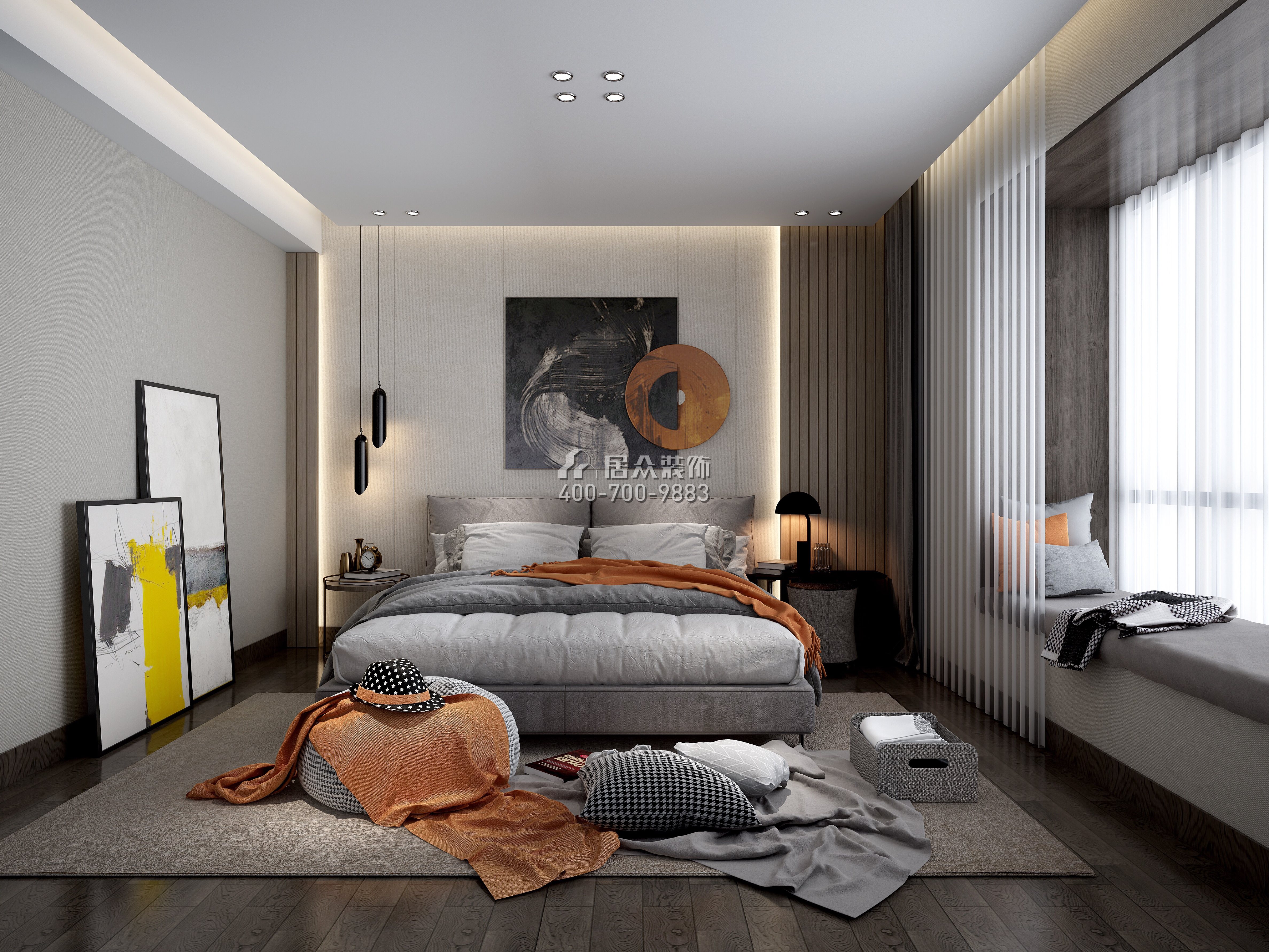 锦东花园190平方米现代简约风格平层户型卧室装修效果图