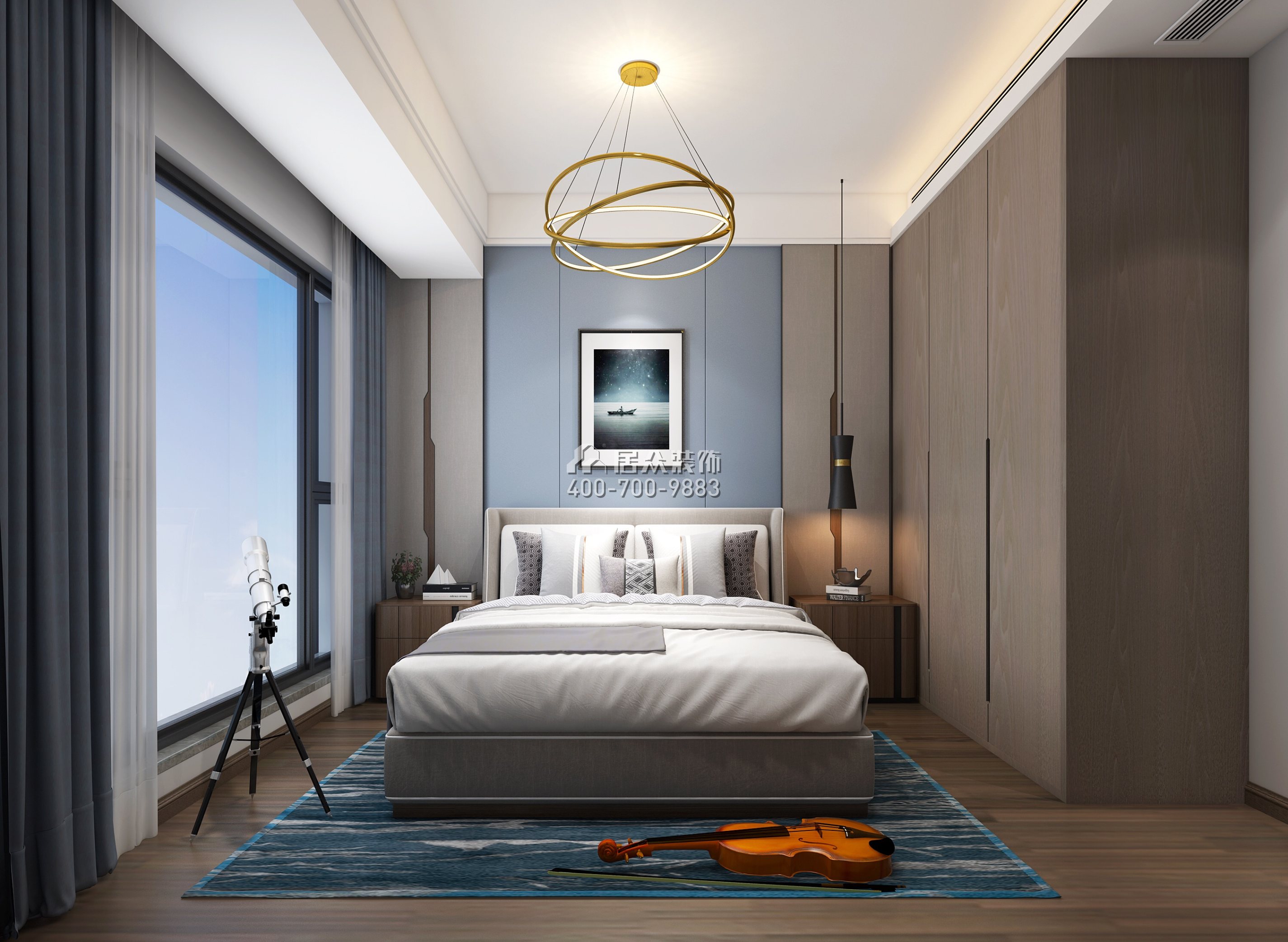 联投东方华府二期150平方米现代简约风格平层户型卧室装修效果图
