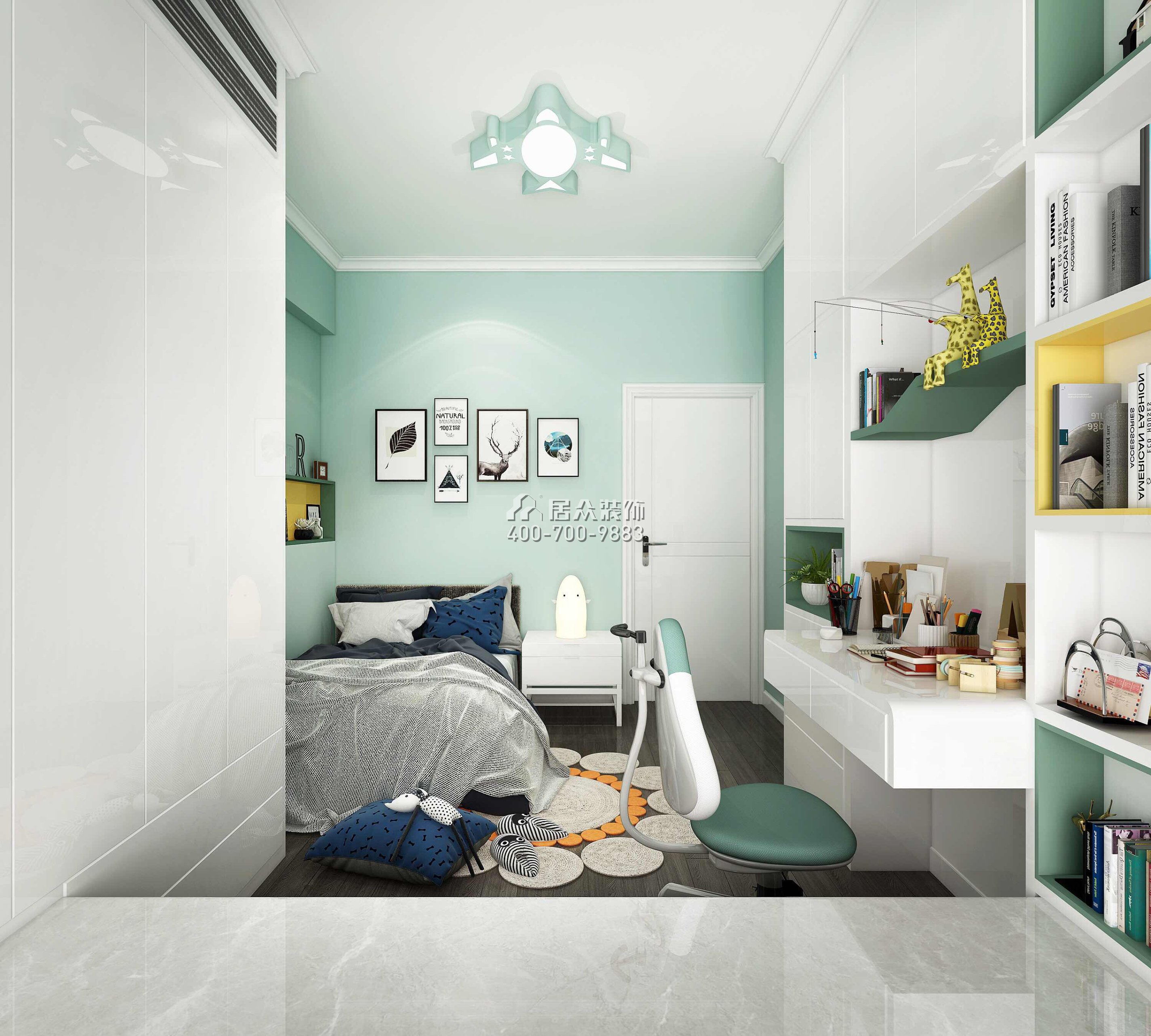 阳光粤海151平方米现代简约风格平层户型卧室装修效果图