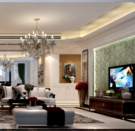 保利东江首府290平方米欧式风格平层户型客厅装修效果图