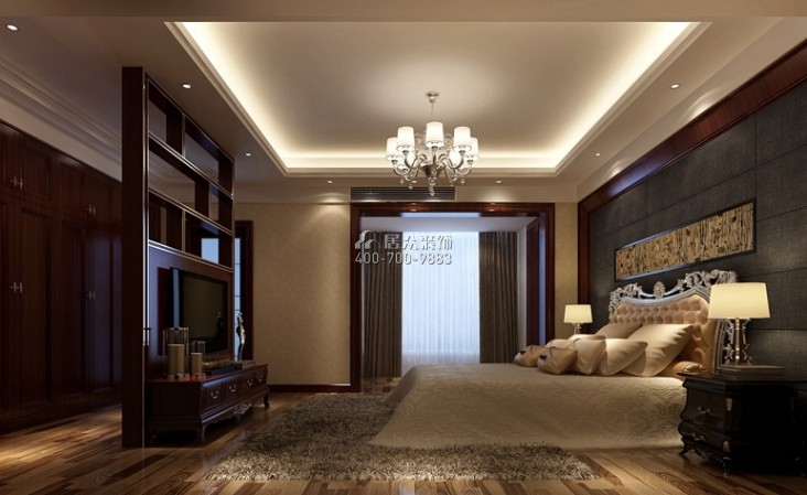 雅居乐白鹭湖320平方米中式风格别墅户型卧室装修效果图