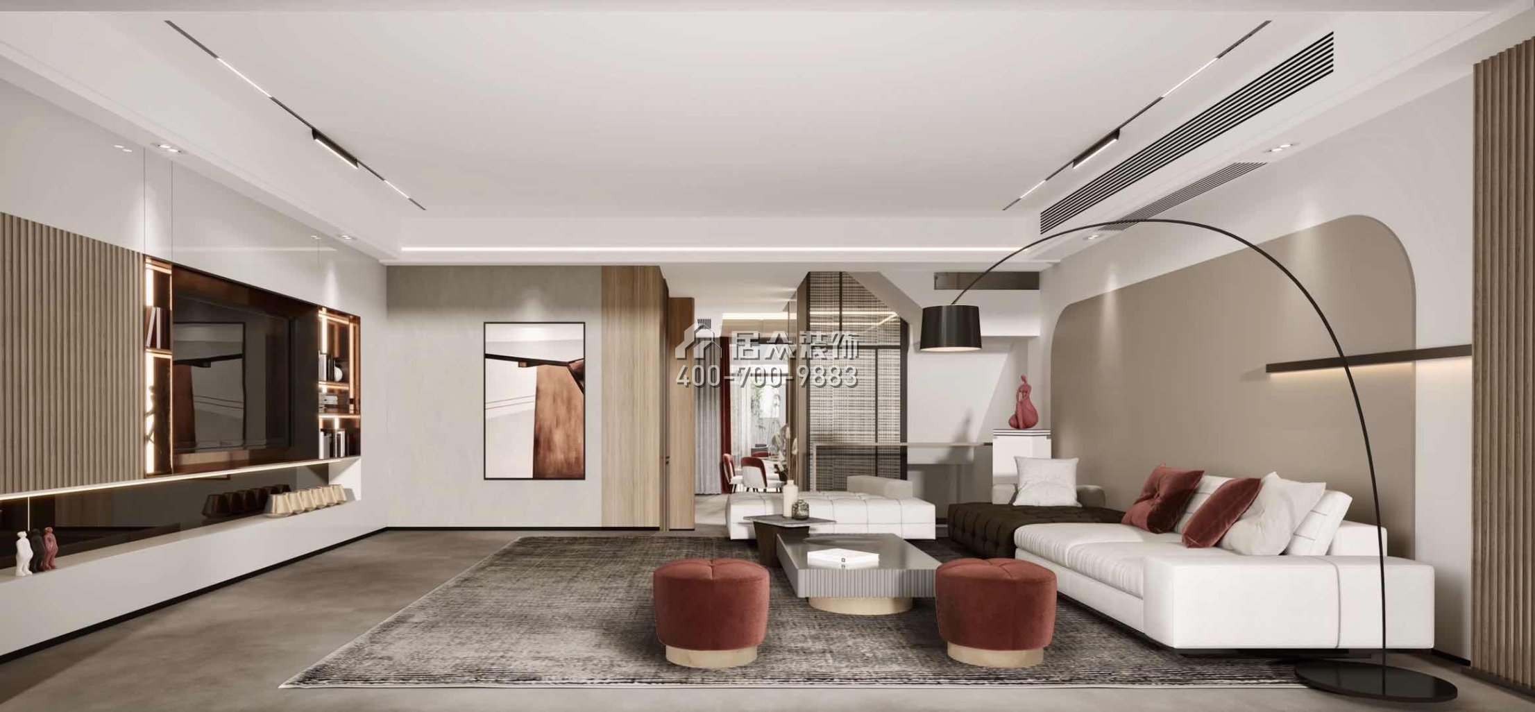 豐泰觀山碧水400平方米現代簡約風格別墅戶型客廳裝修效果圖