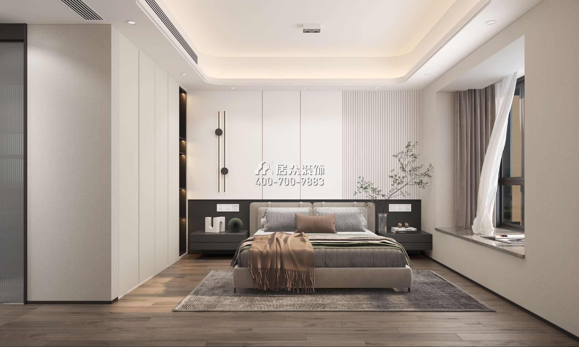 南國麗城120平方米現代簡約風格平層戶型臥室裝修效果圖