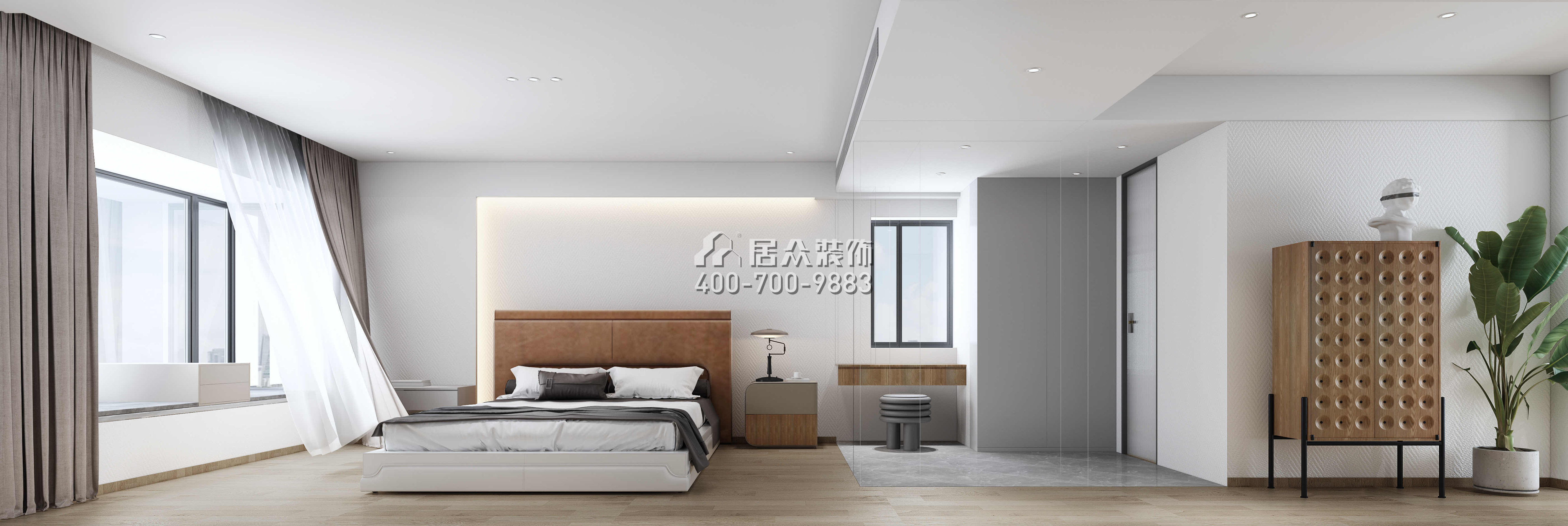 天鹅堡二期245平方米现代简约风格平层户型卧室（中国）科技有限公司官网效果图