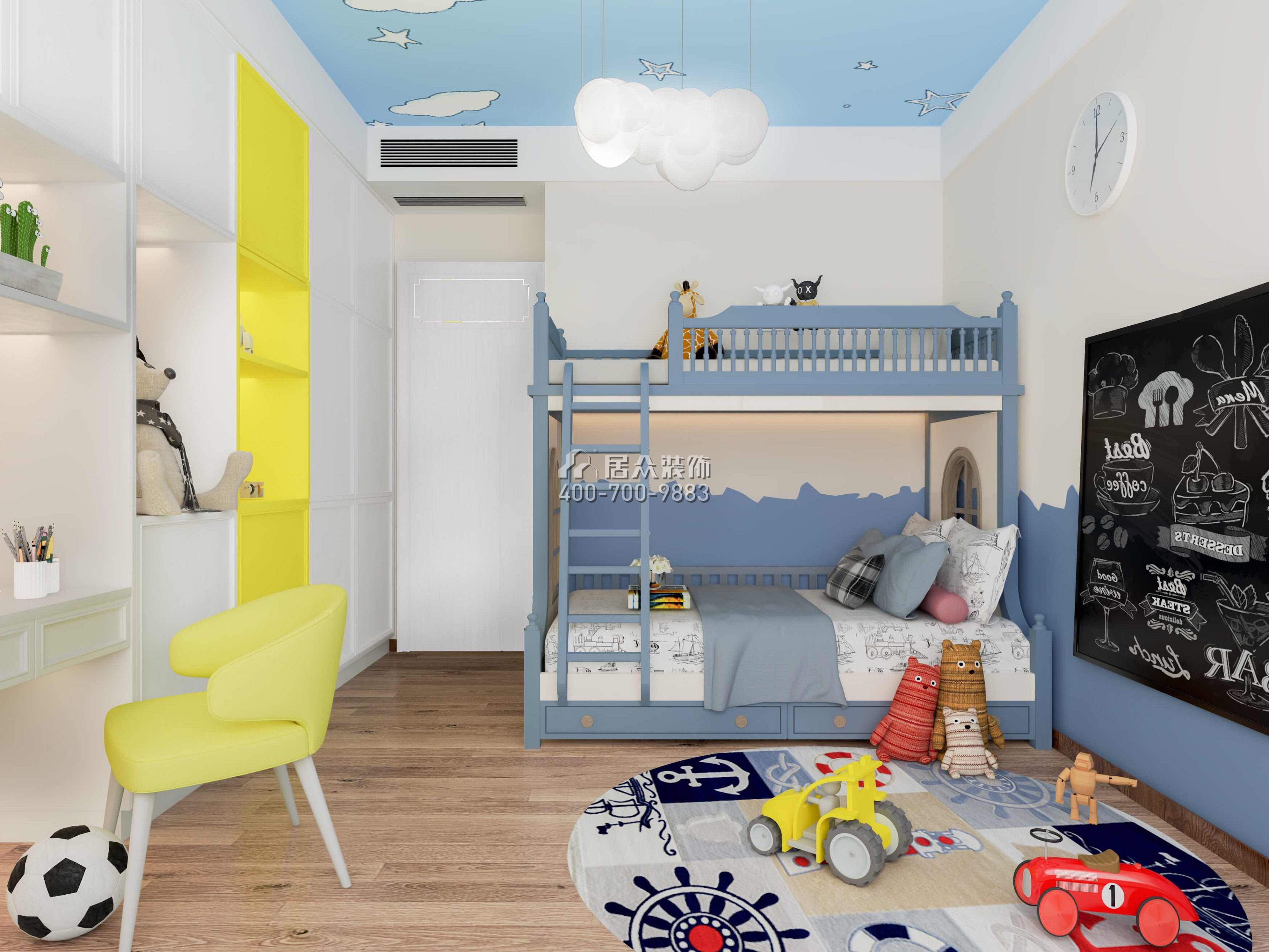 華發新城226平方米中式風格平層戶型兒童房裝修效果圖