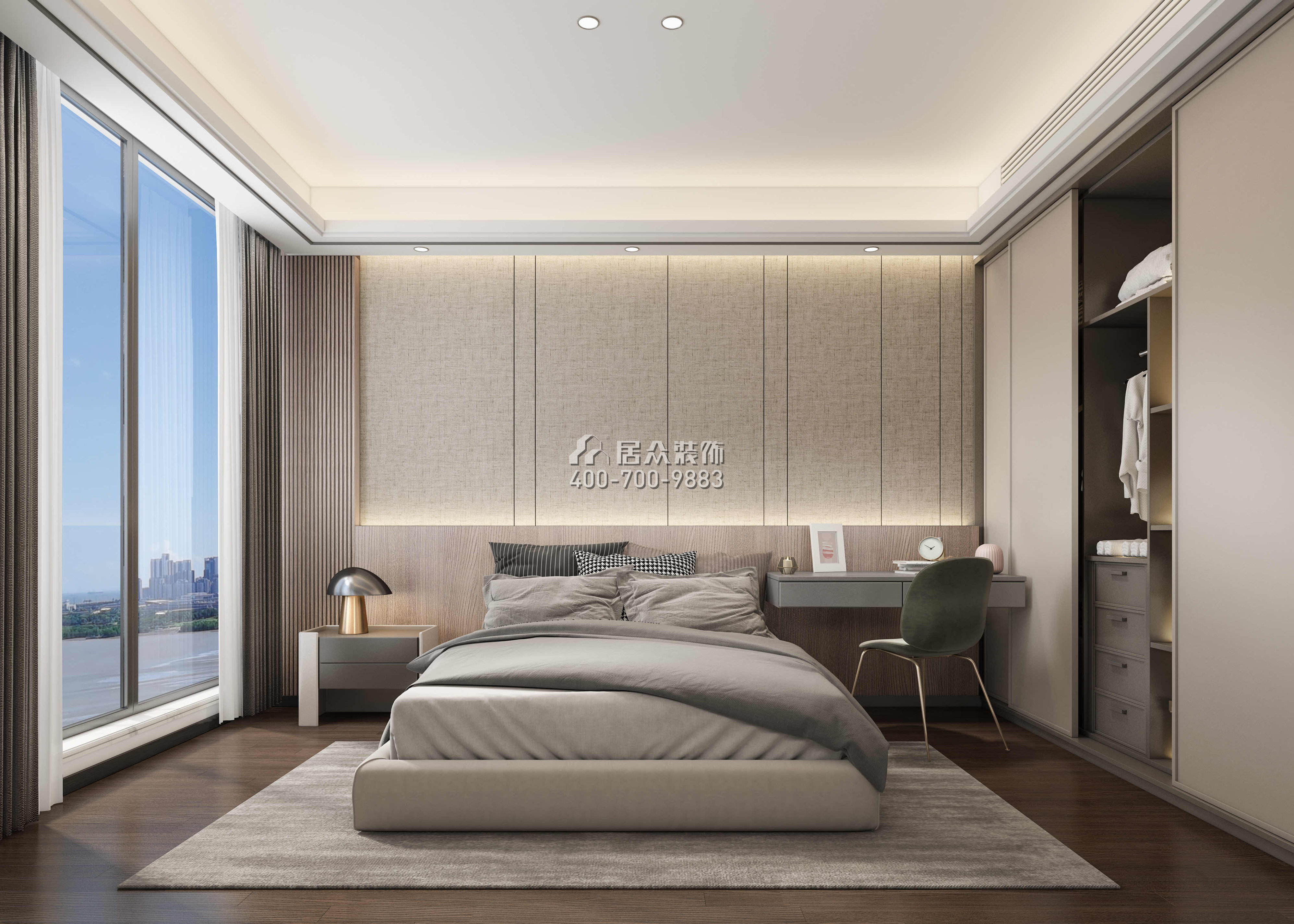 红树西岸190平方米现代简约风格平层户型卧室装修效果图