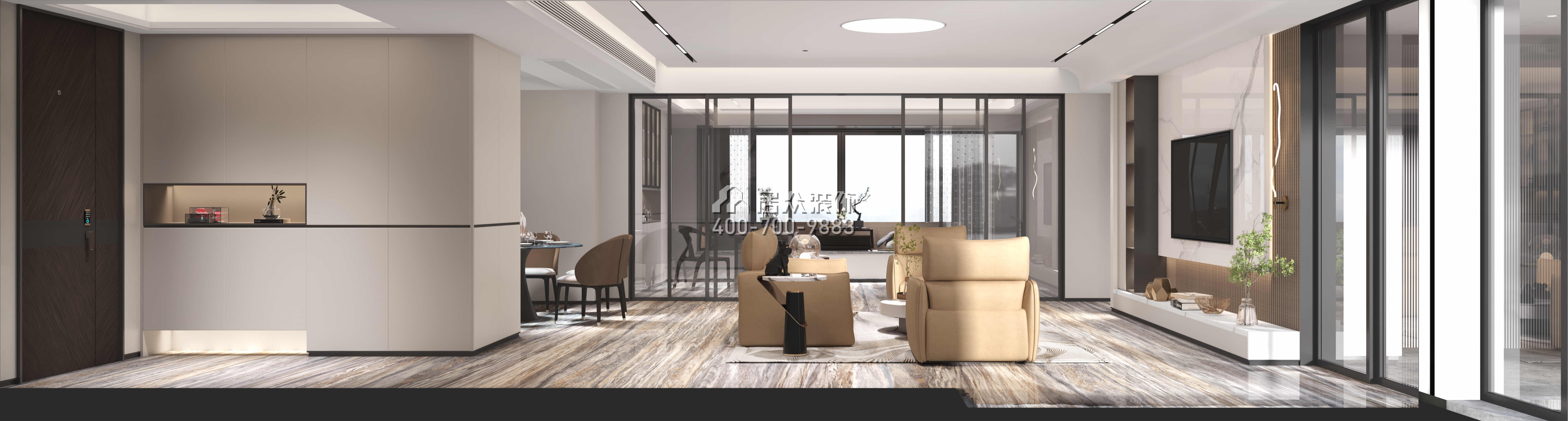 錦繡花園一期200平方米現代簡約風格平層戶型客廳裝修效果圖