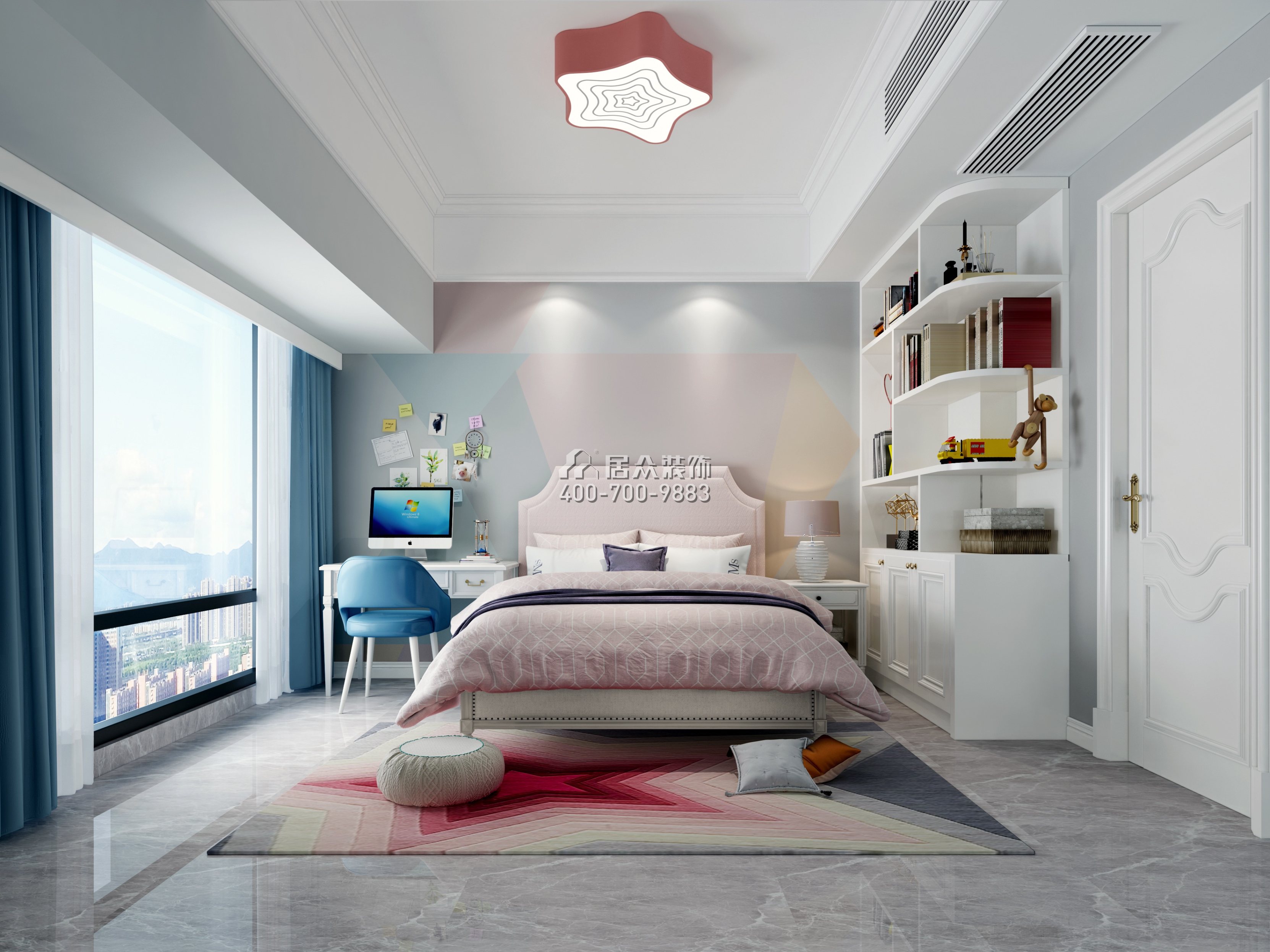 华联城市全景花园223平方米欧式风格平层户型卧室装修效果图