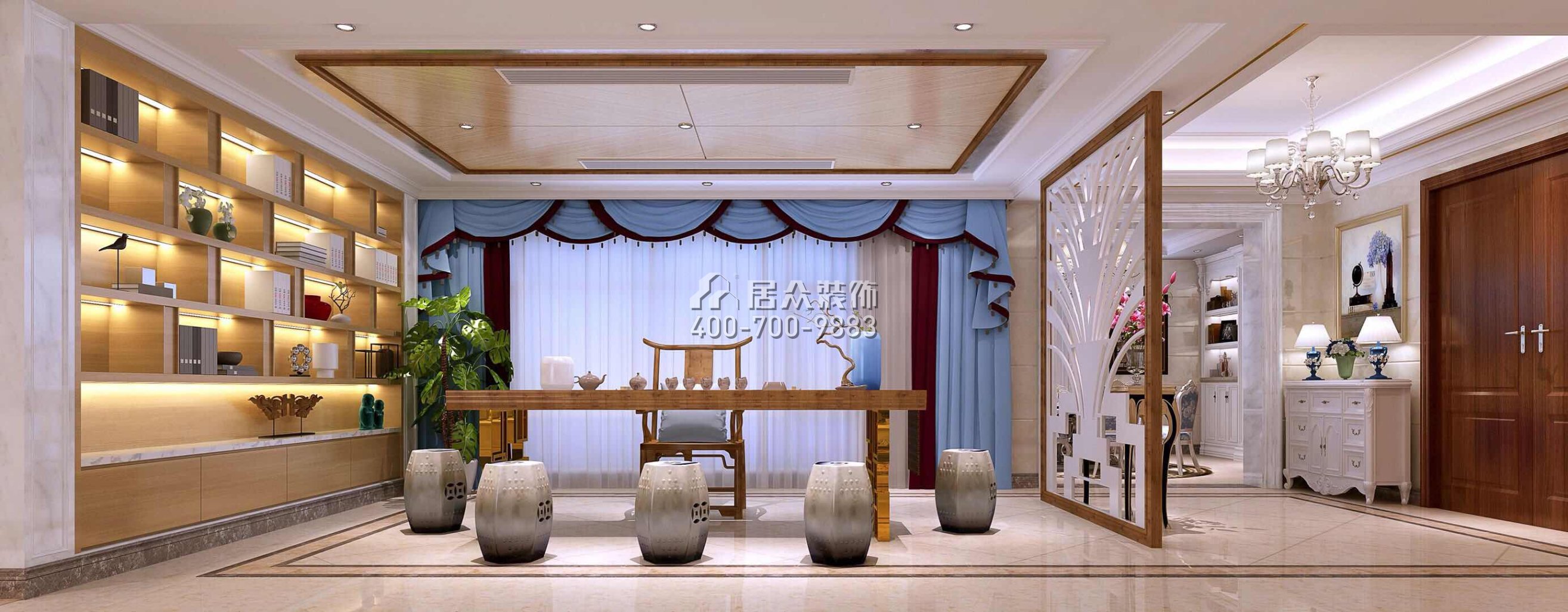中海水岸城七期262平方米欧式风格平层户型茶室装修效果图