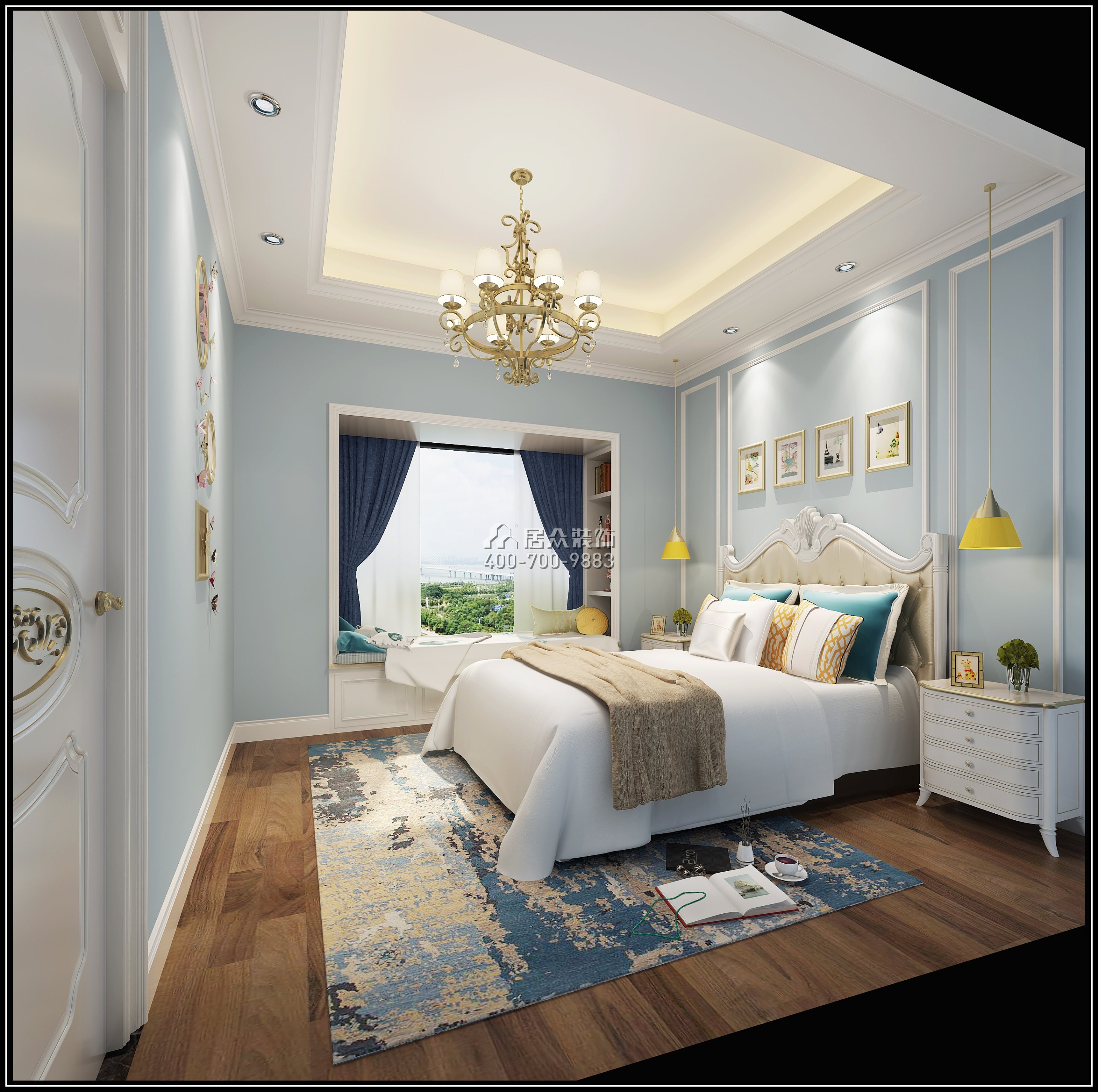 中熙香山美林苑180平方米欧式风格平层户型卧室装修效果图