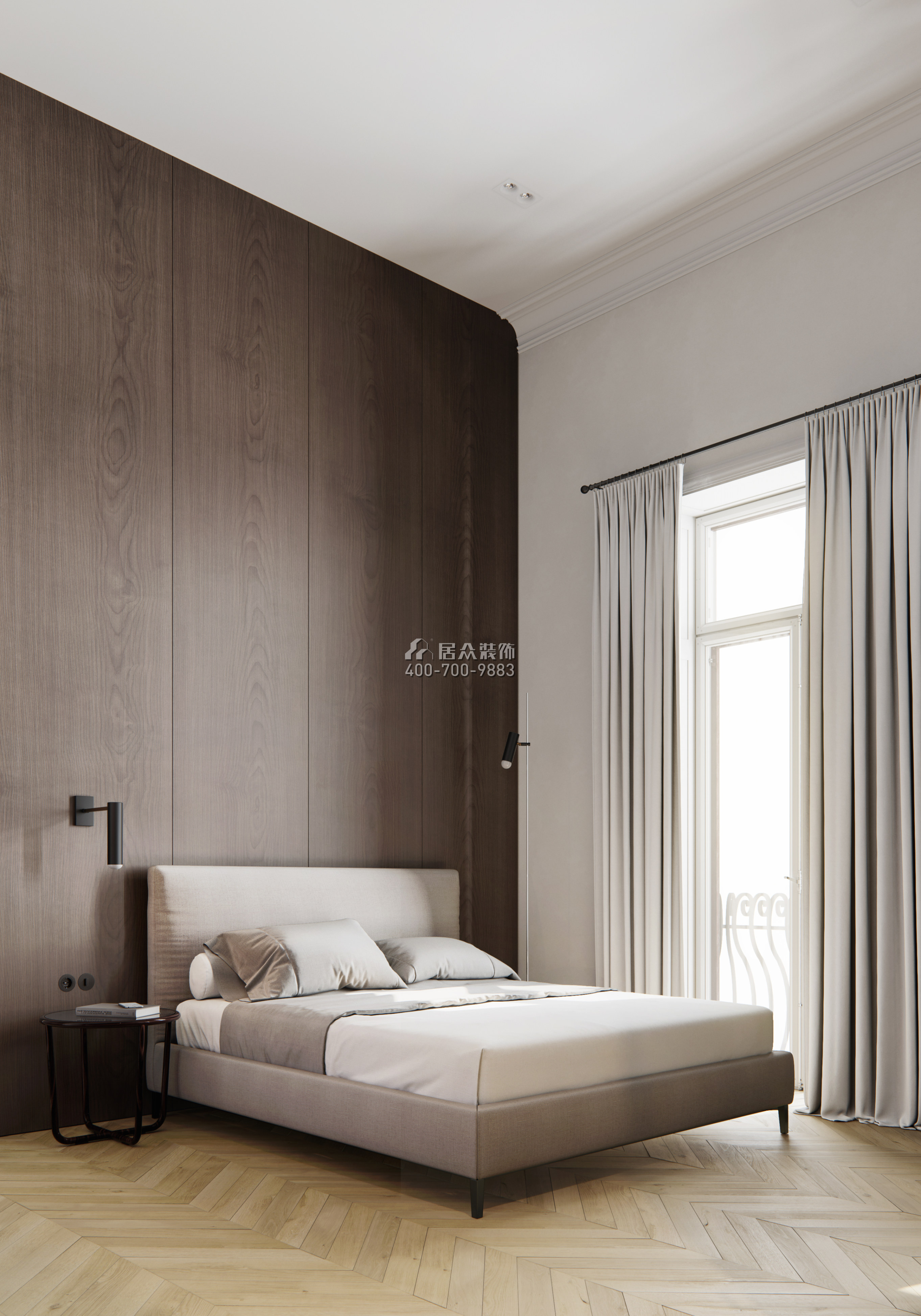 自建房120平方米现代简约风格平层户型卧室装修效果图