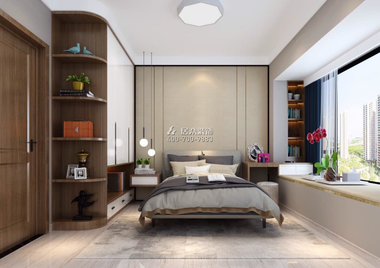 和潤家園98平方米現代簡約風格平層戶型臥室裝修效果圖