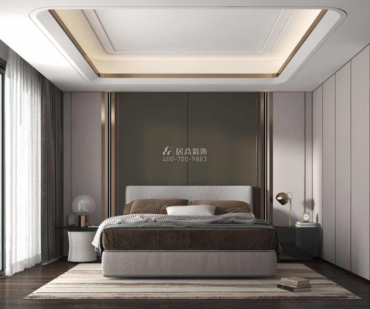 中欣楚天雅郡120平方米现代简约风格平层户型卧室装修效果图