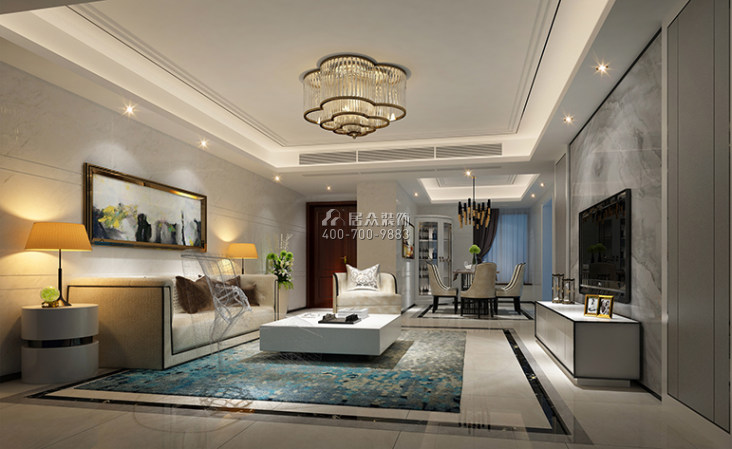 美的君兰江山145平方米欧式风格平层户型客厅装修效果图