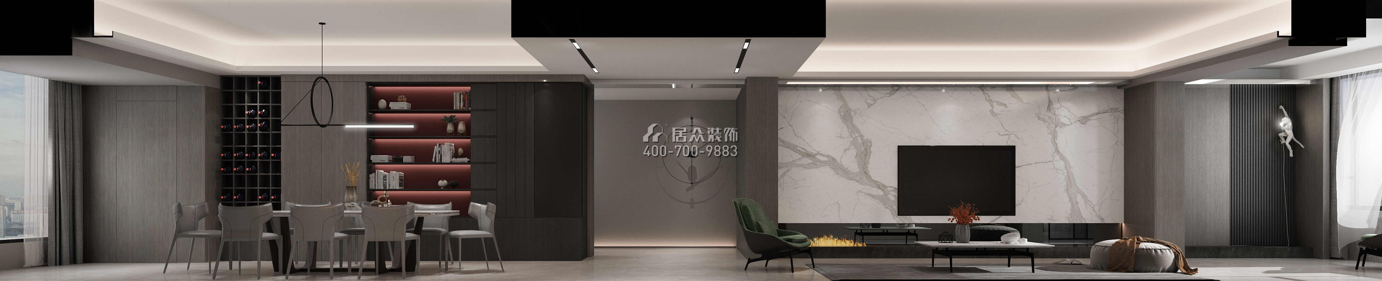 中建江山壹号300平方米现代简约风格平层户型客厅装修效果图
