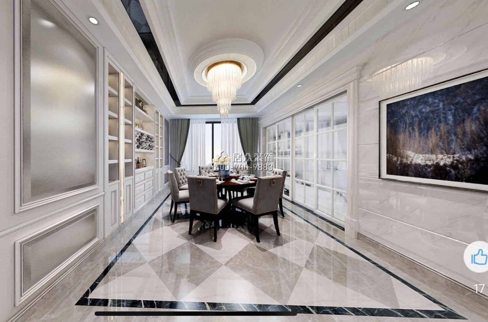 天驕峰景300平方米現代簡約風格平層戶型客廳裝修效果圖