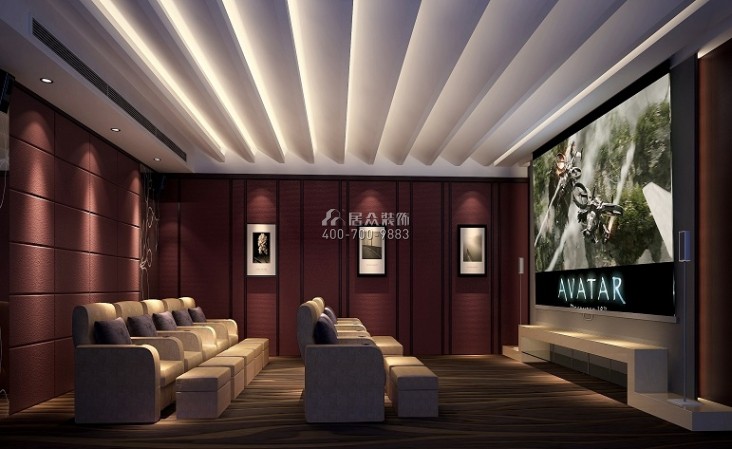 星河丹堤420平方米现代简约风格别墅户型娱乐室装修效果图