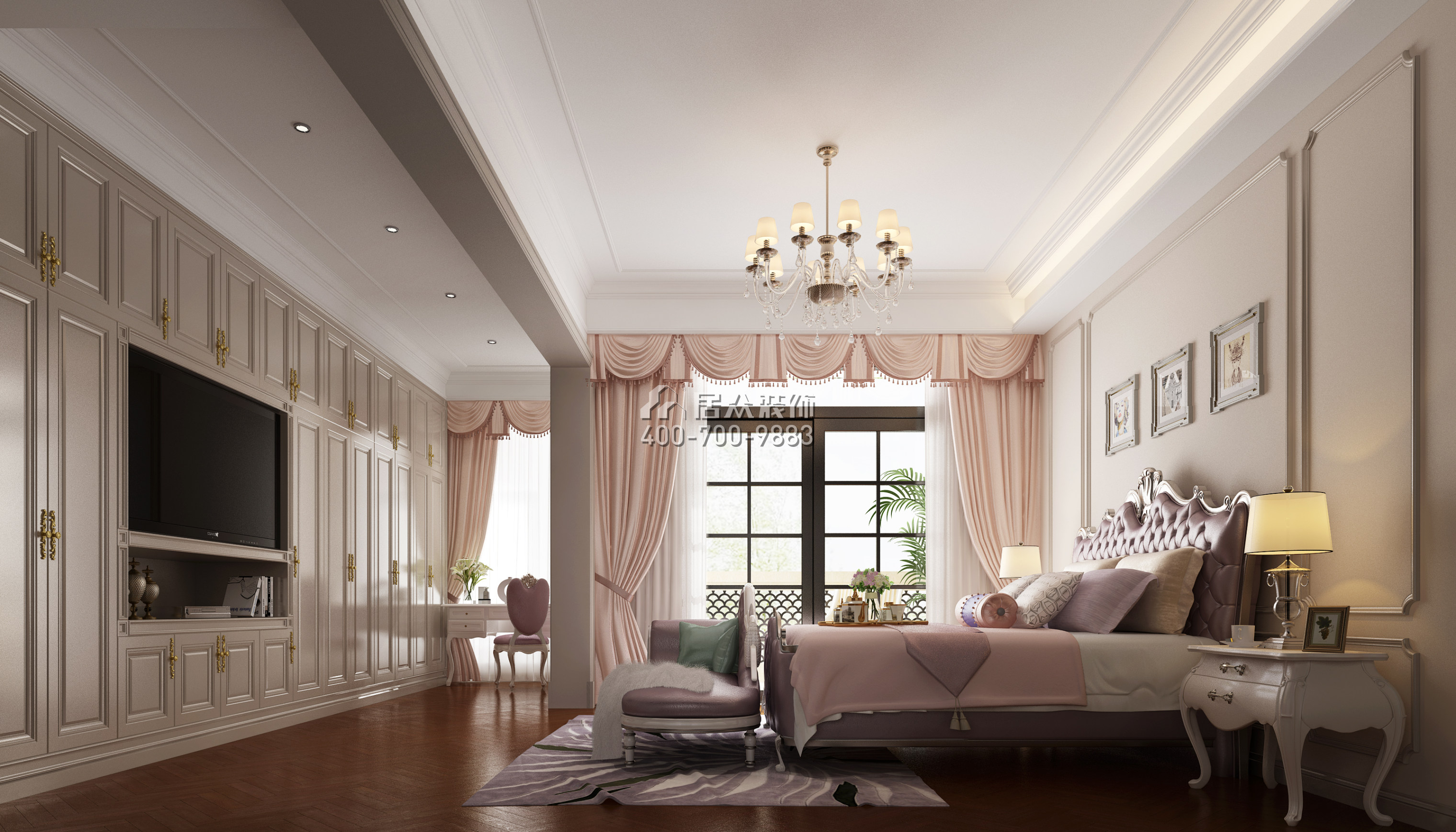 水映加州680平方米美式风格别墅户型卧室装修效果图