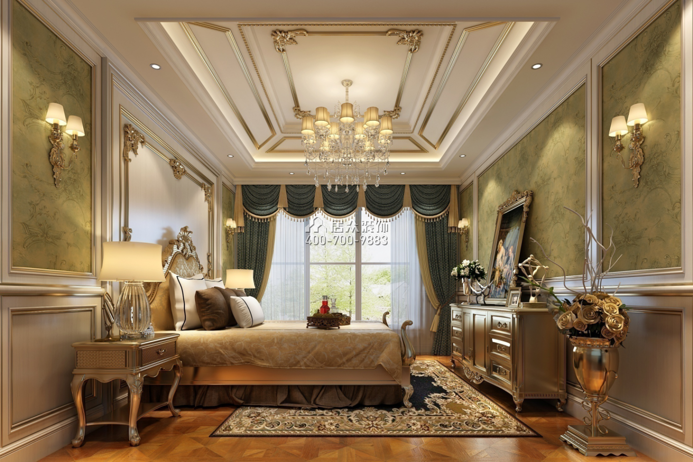 北濱一號420平方米新古典風格別墅戶型臥室裝修效果圖