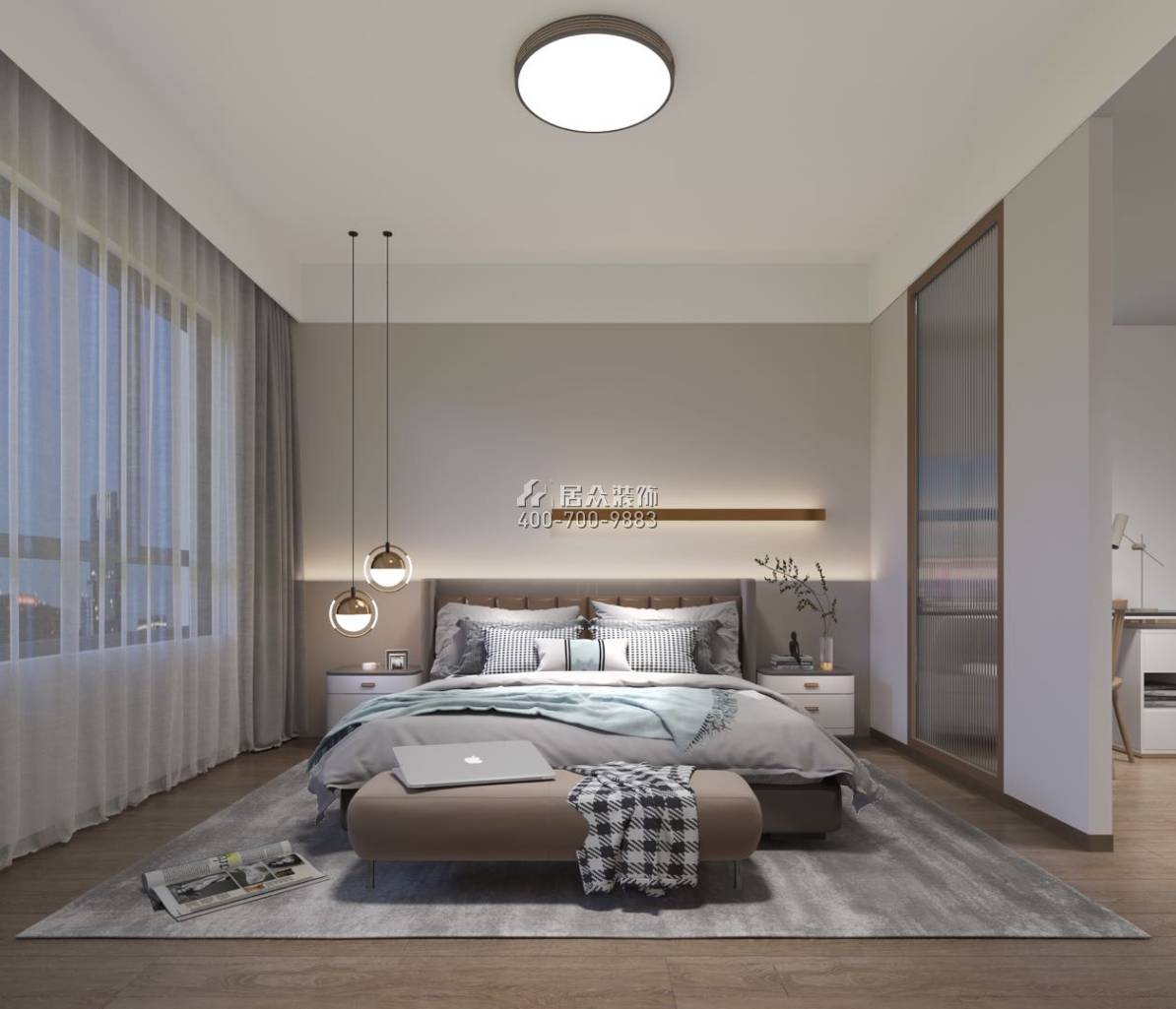 中信紅樹灣-三期638平方米現代簡約風格復式戶型臥室裝修效果圖