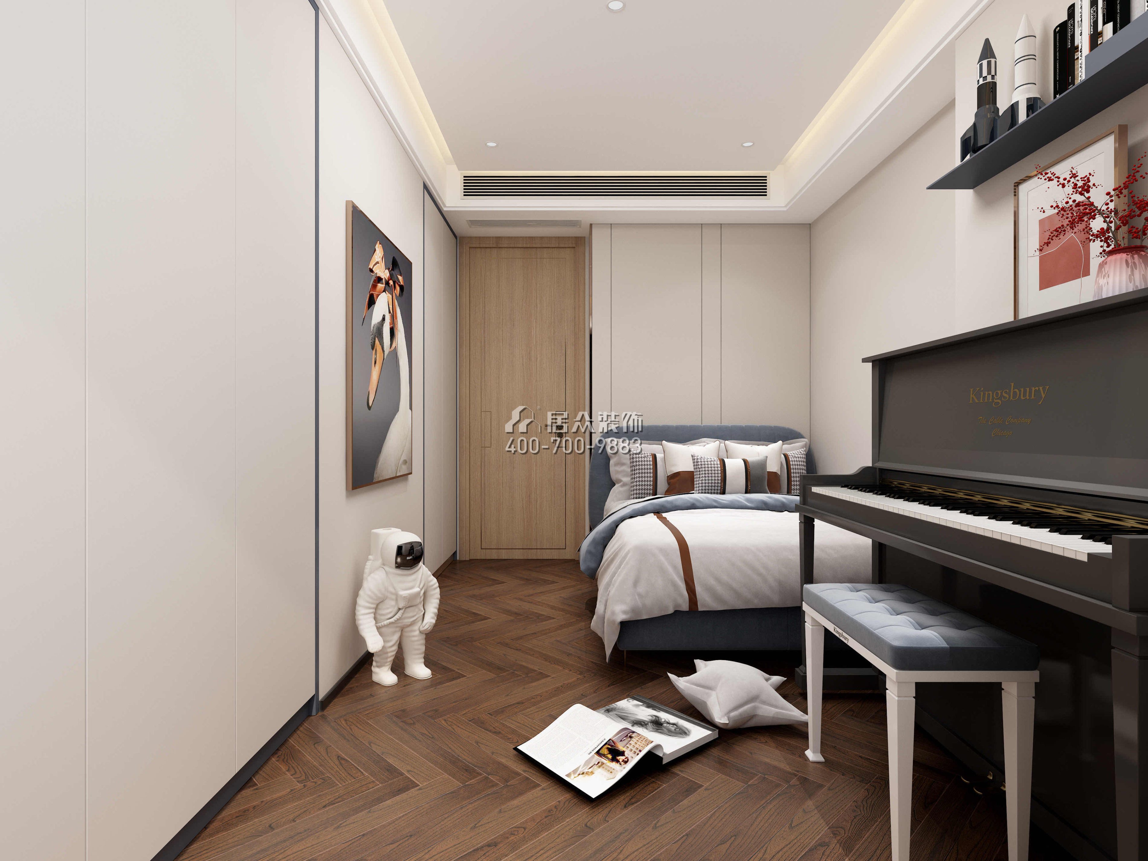 中旅国际公馆180平方米中式风格平层户型卧室装修效果图