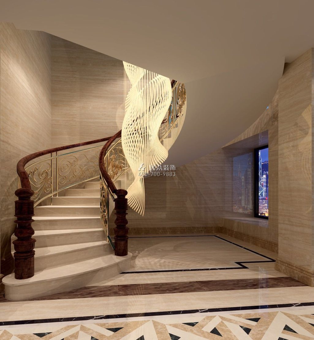 皇庭港湾花园260平方米欧式风格复式户型楼梯装修效果图