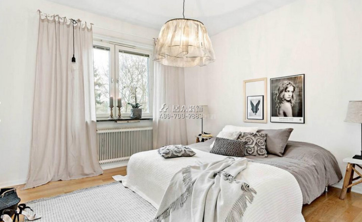鲁能星城140平方米北欧风格平层户型卧室装修效果图