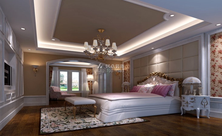 星河丹堤300平方米田园风格复式户型卧室装修效果图