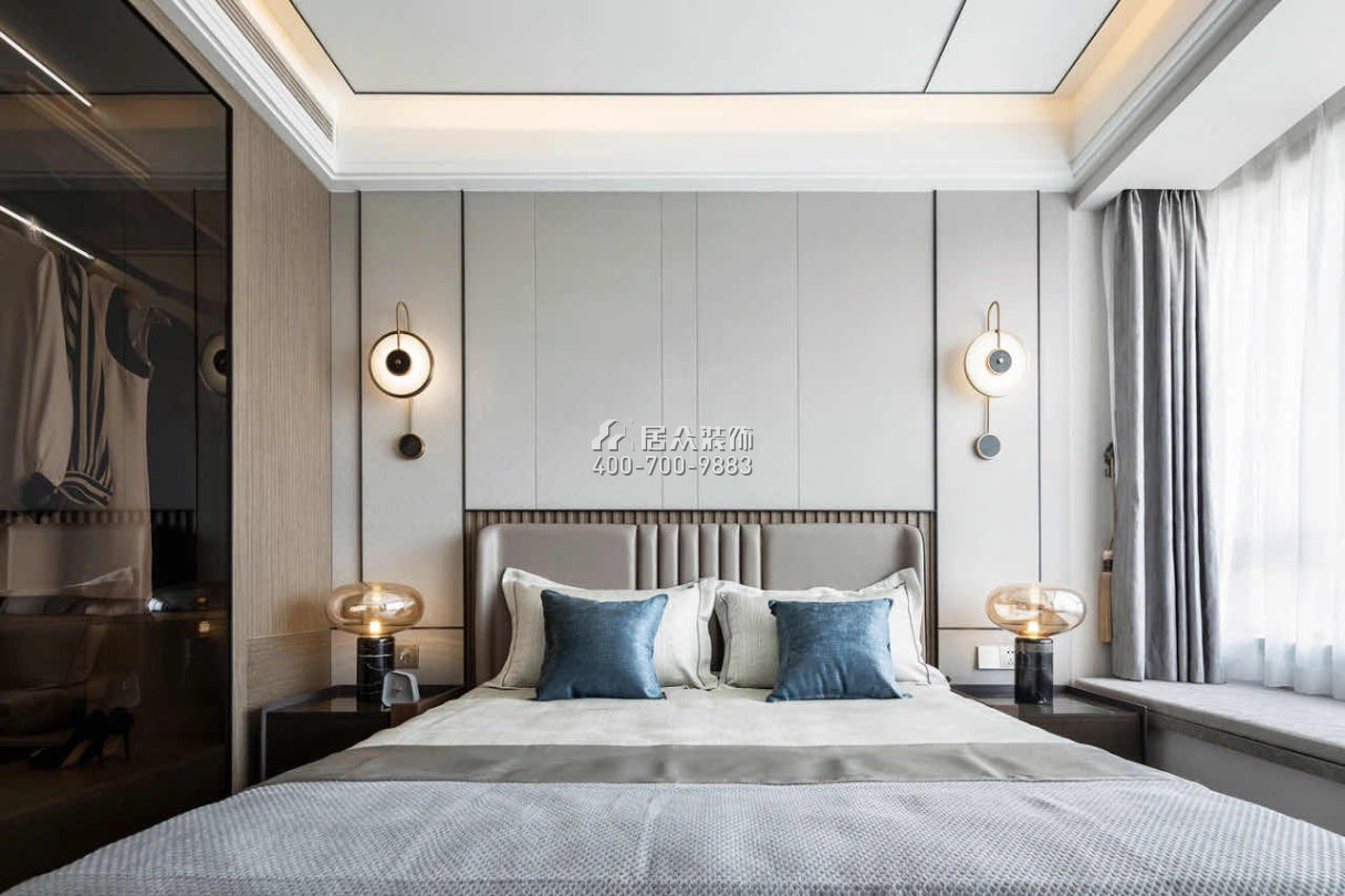银湖蓝山120平方米现代简约风格平层户型卧室装修效果图
