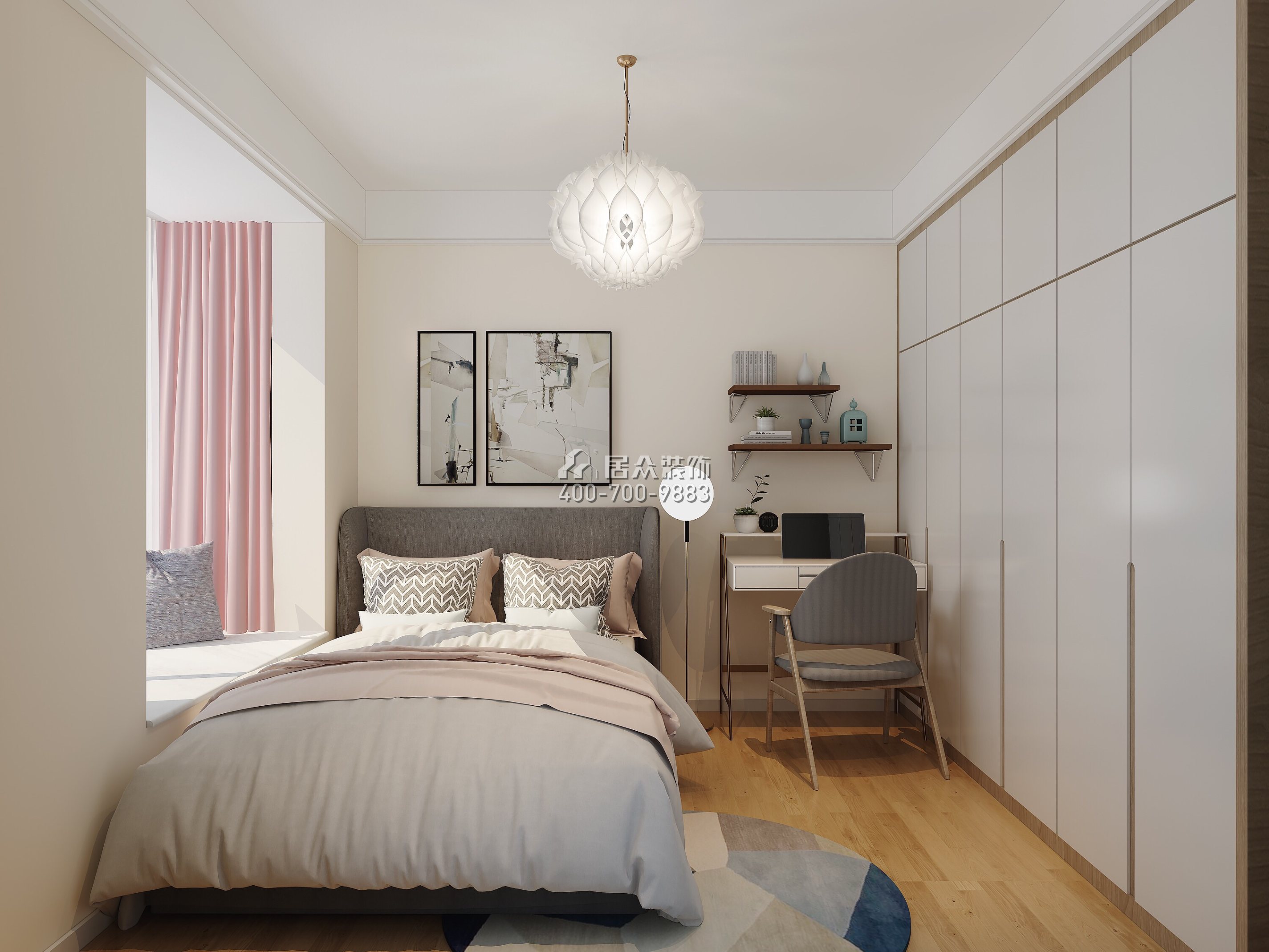 青春家园66平方米现代简约风格平层户型卧室装修效果图